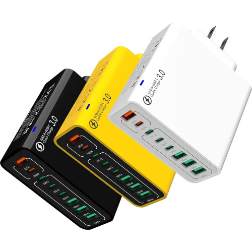 Γρήγορος φορτιστής 8 θυρών USB-C και USB-A