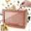 Houten spaarkluis met teller, doelbedrag 10.000 USD 1