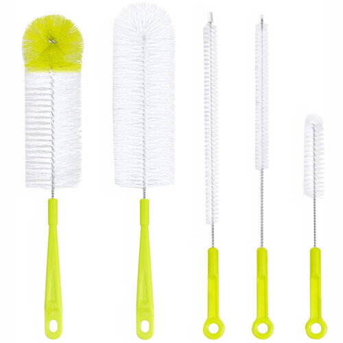 5 Pcs Baby Bottle Bristle Cleaning Brushes Set Long Handle Multi-Functional Bottle Cup Brush Kitchen Tools