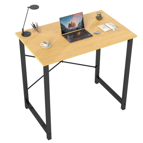 Mesa de computador de 79 cm (31 polegadas), mesa de escrita moderna, mesa de escritório industrial, mesa de escritório para espaços pequenos, mesa