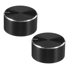 Metalen potentiometerknop, plastic lampknop, zwart, 2 stuks