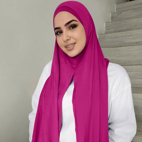 Lenço feminino muçulmano para a cabeça, cor sólida, longo, em algodão, da moda.