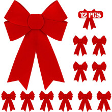 Kerststrikken van rood fluweel van 9x12 inch (8 stuks)
