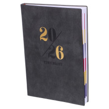 Tagesplaner Notizbuch Schwarz PU2026