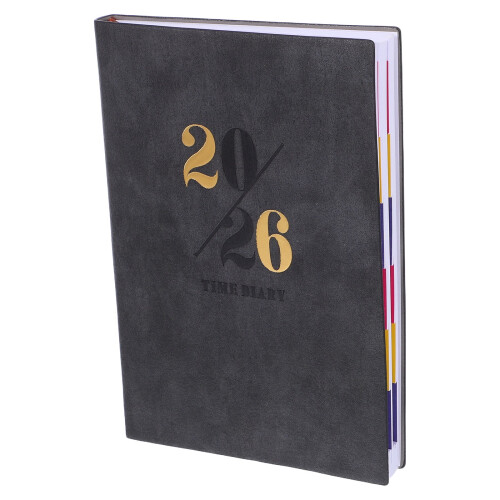 Tagesplaner Notizbuch Schwarz PU2026
