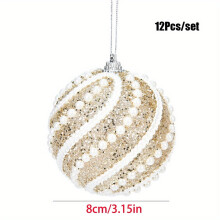 12 palline grandi, ciondoli decorativi per le feste, ciondoli decorativi, palline di perle (8 cm/3,15 pollici)