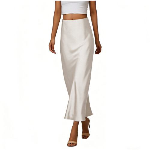 Γυναικεία Φούστα, Γυναικεία Μονόχρωμη Φούστα με Ελαστική Μέση και Κορδόνι,