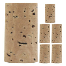 Kurken pluggen voor het kopstuk van de fluit, gemaakt van duurzaam kurk, kaki kleur, 6 stuks.