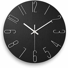 12" Silent Battery Wall Clock – Modern Black, Compatible with Offices, Living Rooms, Kitchens, Homes & Schools