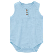 Boys Onesie Summer Soft Breathable Sleeveless Solid Color Round Neck Button Down Tank Bodysuit Baby Lovely Outdoor One-Pieces,Light Green,0-3 Months