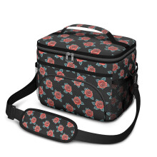 Sac à lunch isotherme à motif floral pour femmes et hommes – Étanche, bandoulière réglable, 25,4 x 17 x 20,3 cm, compatible avec les boîtes