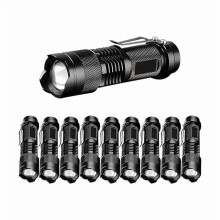 ZC10LED-lommelykt, 3 moduser, zoombar og vanntett minilommelykt – kompatibel med AAA-batterier