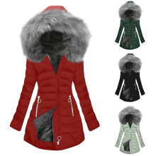 Wasserdichte Daunen-Schneejacke für Damen in großen Größen, Sherpa-gefütterter, warmer Parka, Steppjacke mit Kapuze, Armeegrün, XXXXXL –
