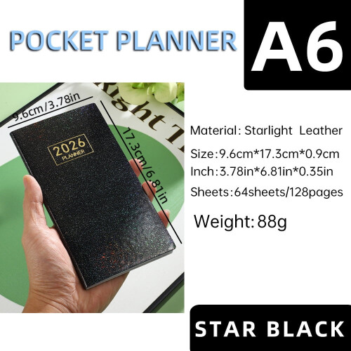 Caderno Gallickan A6 Mini com Agenda Diária