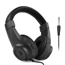 Trådbundna stereohörlurar med monitorfunktion, over-ear-headset med 50 mm element, 6,5 mm för inspelning och monitoruppfattning, svart (INTE för