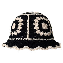 Hata Buicéad Beanie Cróiseáilte Lámhdhéanta do Mhná – Fillte, Bog, Brim Leathan, Stríocach/Bláthanna, Hata Trá & Iascaireachta – Ag luí