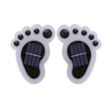 MOQIN LED-zonnelampen met pootafdruk (set van 2), waterdichte tuinpadverlichting voor terras, tuin en bloemperken – compatibel met standaard