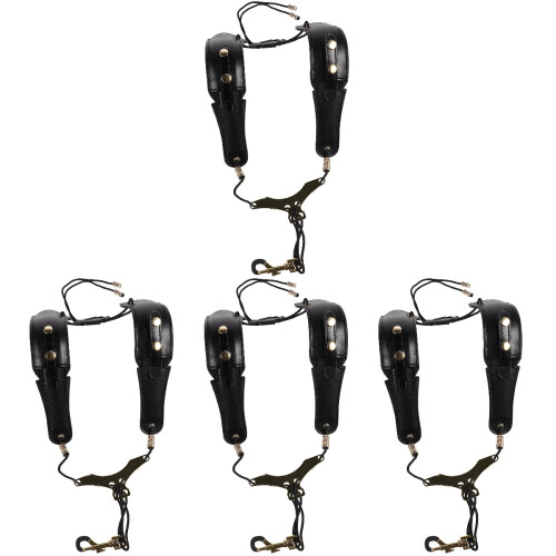 4Pcs Adjustable Black Saxophone Strap Padded Shoulder Neck Harness 1