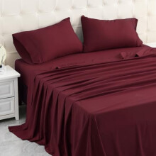Juego de sábanas para cama tamaño king, juego de sábanas suaves y transpirables, juego de sábanas con diseño de bolsillo profundo de 16" (4