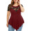 Γυναικεία Μπλούζα με Κοντά Μανίκια Lulshou Plus Size, Μονόχρωμη, Φλοράλ, Δαντέλα, 1