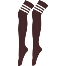 Chaussettes hautes en coton Ă rayures pour femmes