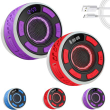 Vandtæt Bluetooth-brusehøjttaler med LED-ur og RGB