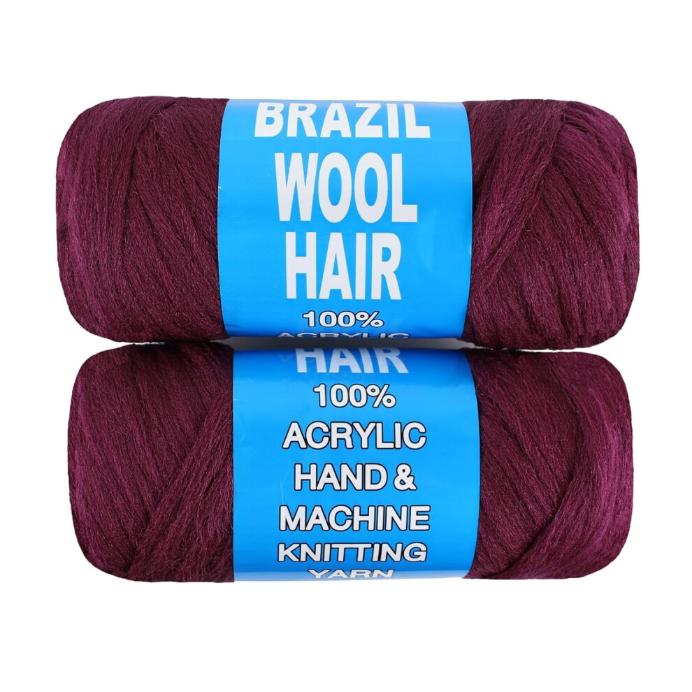 Natural Black Brazilian Wool Hair Yarn for Jumbo Braids, Faux Locs, Goddess Locs, Senegalese Twist â 6 Rolls