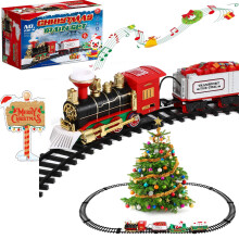 Electric Christmas Train Set with Steam Engine and Tracks