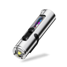 Taskulamppu, ladattava, EDC, 500 lumenia, hopea