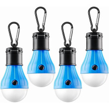 Tragbare LED-Zeltlampe, 4er-Pack blaue Campinglaternen mit Haken – Geeignet für Zelte, Wandern, Trekking, Angeln und Notfälle