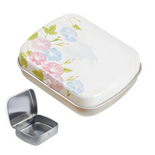 Mini latas metálicas con diseño floral y tapa (paquete de 1)