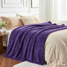 King Size Flannel Fleece Throw Blanket Purple