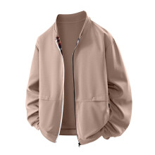 Veste universitaire Kukoosong pour homme, sweat-shirt zippé à revers extérieur, veste à carreaux style letterman pour garçon