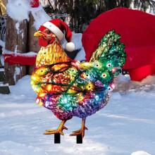 2D LED kersttuinpaal – Kippendesign