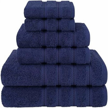 Ensemble de serviettes de luxe 6 pièces, 2 serviettes de bain, 2 serviettes à mains, 2 gants de toilette, serviettes turques 100 % coton 600 g/m²,