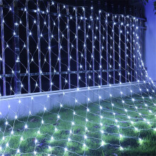 Guirlande lumineuse solaire étanche en filet, 204 LED, 3 m  2 m