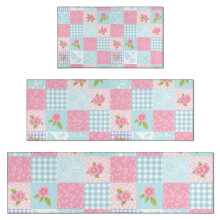 Zestaw 3 dywaników kuchennych Pioneer Flower Floral, antypoślizgowych i zmywalnych, 17 x 30 + 17 x 47 + 17 x 59 cali, kompatybilnych z kuchnią,