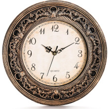 13" Silent Plastic Wall Clock, Battery Operated, Non-Ticking Retro Analog Clock Compatible with Living Room, Office, Kitchen, Bathroom & School