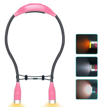 Lampe de cou portable à suspendre avec LED blanche/chaude réglable, batterie 1000 mAh – Compatible avec la recharge USB