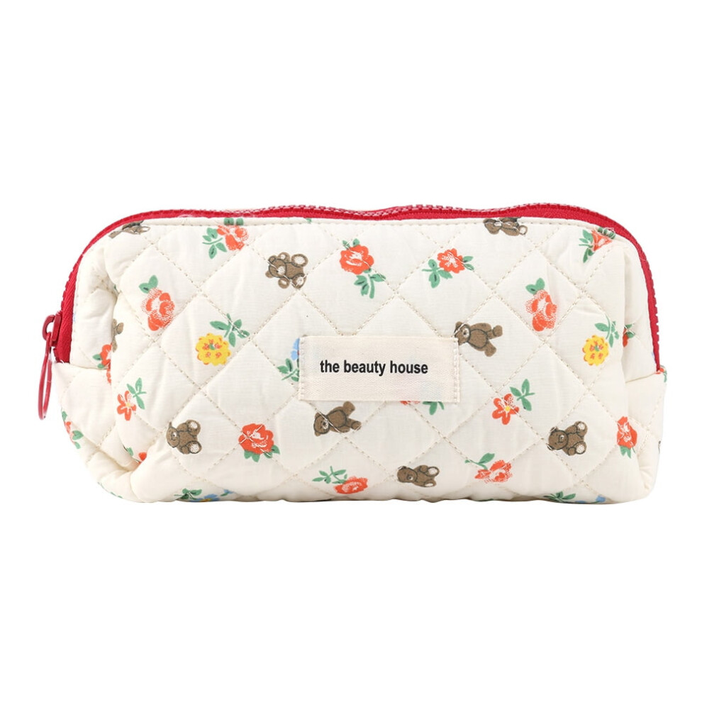 Clearance! Big Makeup Bag Cute Cosmetic Bag Cotton Makeup Quilted Pouch Floral Travel Toiletry Bags for Women Girls Preppy Stuff