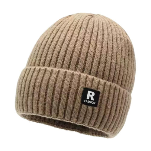 Cappello caldo lavorato a maglia, pullover foderato in pile, 1 pezzo