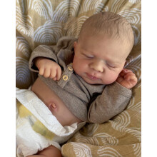 18" Lifelike Vinyl Reborn Baby Doll, Poseable & Sleepable, Compatible with Realistic Newborn Doll Accessories