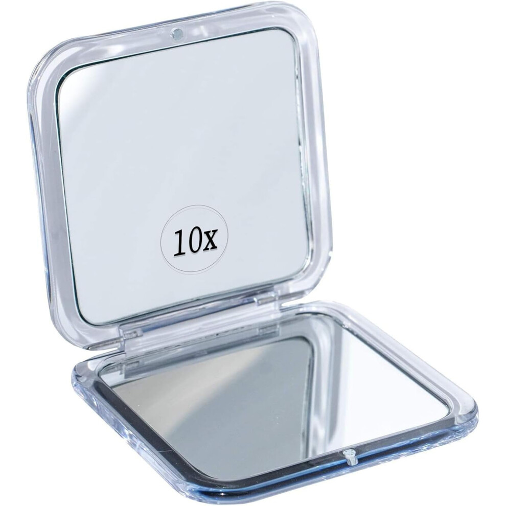 Compact 10X/15X Travel Makeup Mirror â Foldable, Lightweight, Pocket-Sized, 3.3â Square, Compatible with All Purse Sizes