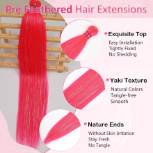 Capelli per trecce pre-allungati rosa acceso, 30", 2 confezioni