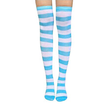 Damen-Kniestrümpfe, gestreifte lange Damensocken, Oberschenkelhohe weiche Socken für Mädchen, Strümpfe in Übergrößen, Oberschenkelhohe Socken,