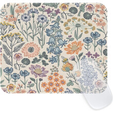 Elegantes Mauspad mit farbenfrohen Blumen, hochwertige, strukturierte und abwaschbare Oberfläche, rutschfeste Gummibasis, 24 x 19,8 cm, kompatibel