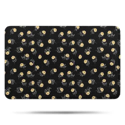 Tapete de banheiro floral antiderrapante em microfibra, 43 x 69 cm (17 x 27 polegadas)