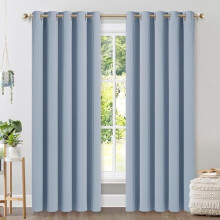 Rideaux occultants pour chambre d'enfant, bleu vintage, 70 x 84 pouces, lot de 2, panneaux à œillets thermiquement isolés – Compatibles avec les