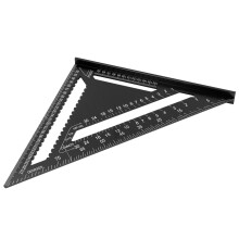 Escuadra de cercha de 12 pulgadas, regla triangular de 30 cm, negra