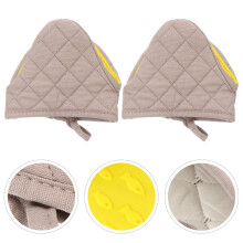 2 Stück isolierte Küchenhandschuhe, Ofenhandschuhe, hitzebeständig, gelb